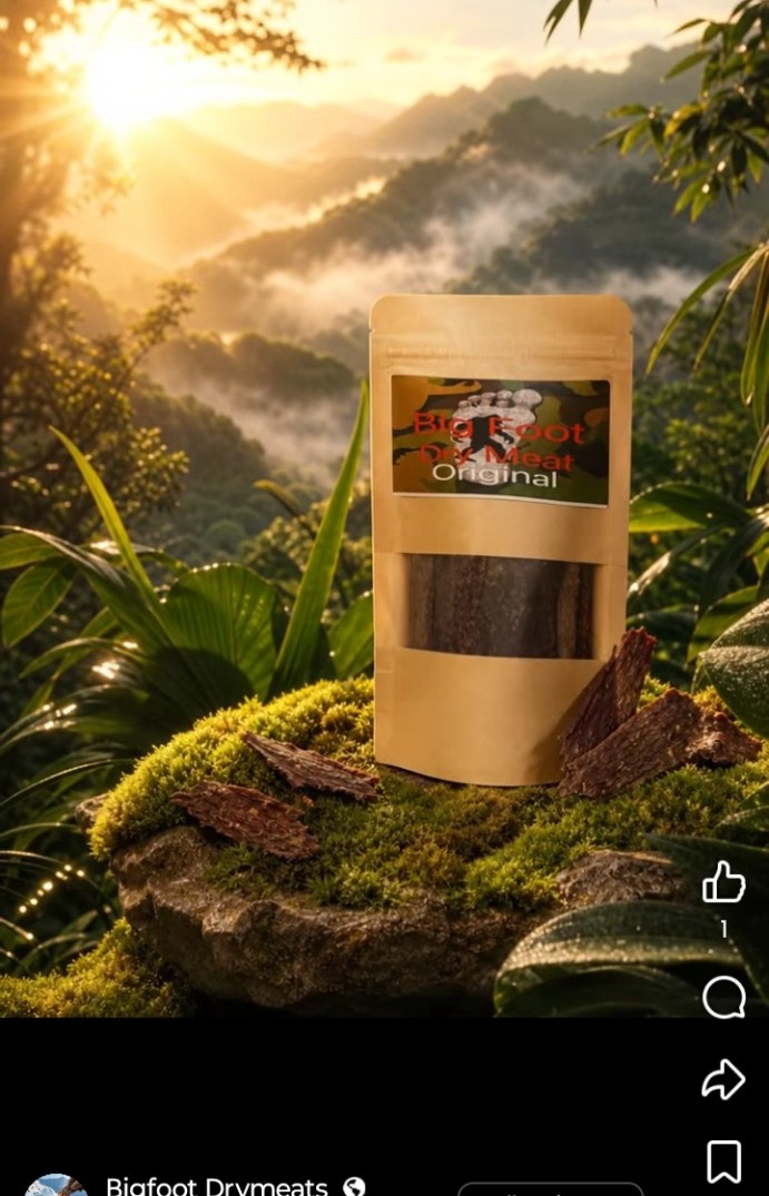 Bigfoot Dry Meats package in a natural setting